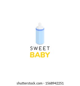 Cute baby logo - vector