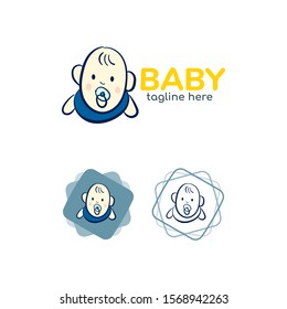 Cute baby logo - vector