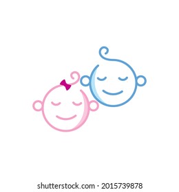 Cute baby logo Vector icon design illustration Template