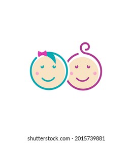 Cute baby logo Vector icon design illustration Template