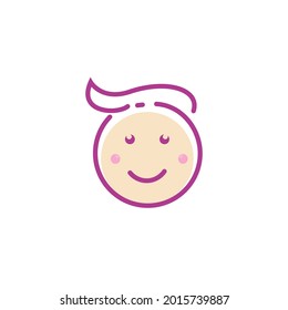 Cute baby logo Vector icon design illustration Template