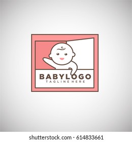 Cute Baby Logo vector Template for Baby Shop, Maternity store and Business company. Vector Illustration eps.10