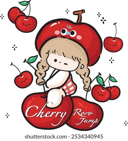 Cute baby with lovely cherry