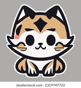 a cute baby mascot cat logo digital vector art work flat design