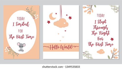 Cute Baby milestone cards. Can use for monthly baby picture Cards and baby shower gift.  Adorable collection of milestone cards.