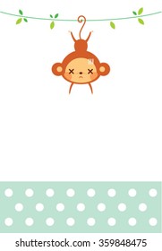 cute baby monkey card