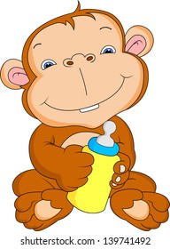 cute baby monkey cartoon
