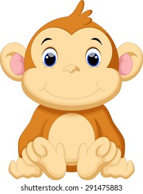 Cute baby monkey cartoon