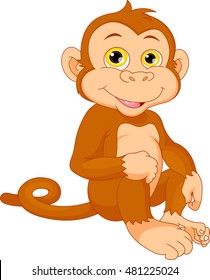 Cute baby monkey cartoon 