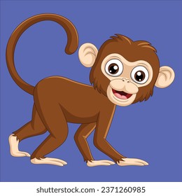 Cute baby monkey character design illustration