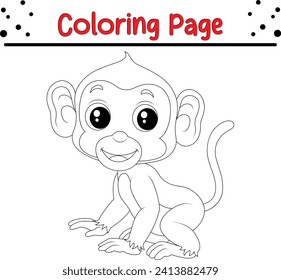 cute baby monkey Coloring page