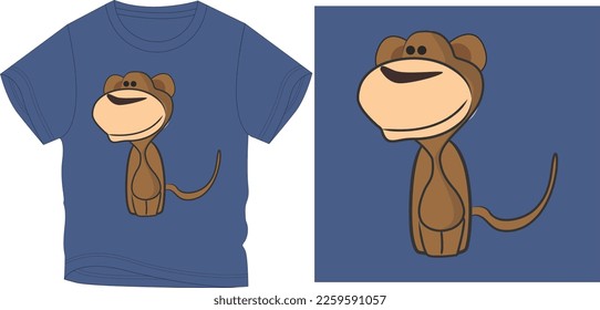 cute baby monkey Graphic design vector