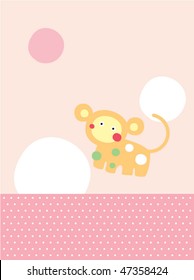 cute baby monkey greeting card