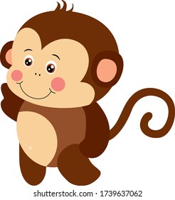Cute baby monkey isolated on white background

