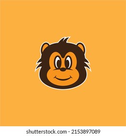 Cute Baby Monkey Mascot Logo.