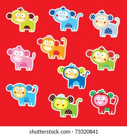 cute baby monkey sticker