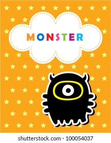 cute baby monster card