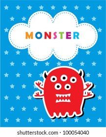 cute baby monster card