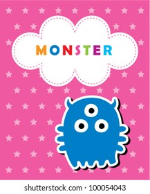 cute baby monster card