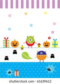 cute baby monster celebrate halloween