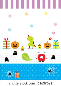 cute baby monster celebrate halloween