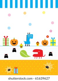 cute baby monster celebrate halloween