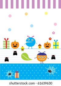 cute baby monster celebrate halloween