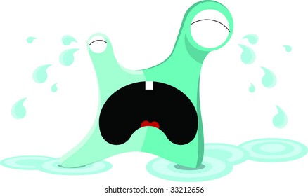 Cute baby monster crying