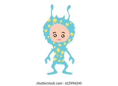 Cute Baby Monsters. Vector Illustrations. Isolated on white background.