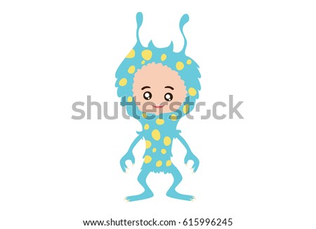 Cute Baby Monsters Vector Illustrations Isolated Stock Vector