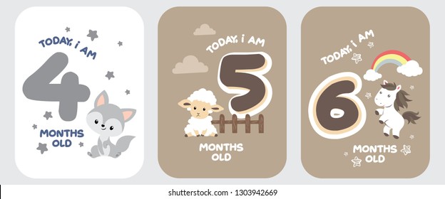 Cute baby month anniversary card