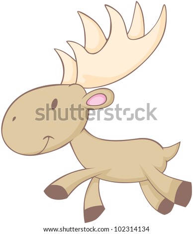 Cute Baby Moose Stock Vector Royalty Free 102314134 Shutterstock