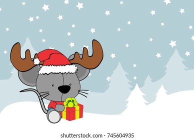 cute baby mouse cartoon xmas background in vector format very easy to edit 