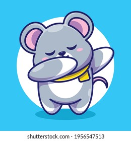 Cute baby mouse dabbing cartoon