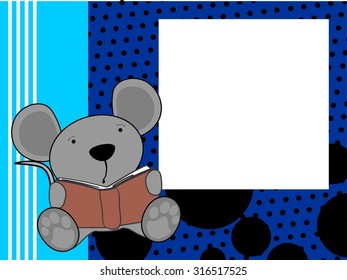 cute baby mouse reading background in vector format
