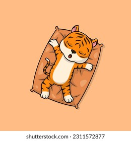 Cute baby (Multiple values) cartoon sleeping on pillow flat vector icon illustration. Flat vector illustration, flat icon sticker isolated.