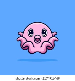 cute baby octopus cartoon illustration