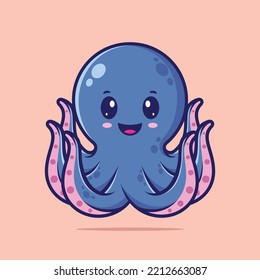 Vector de caricatura de pulpo de bebé lindo