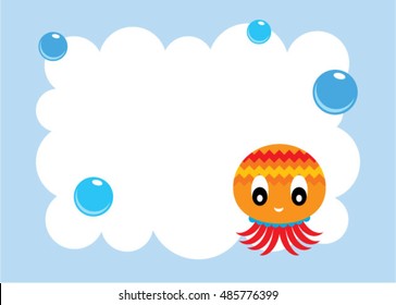 cute baby octopus greeting card