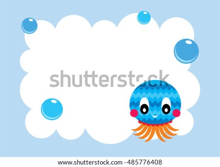 Cute Baby Octopus Greeting Card Stock Vector Royalty Free