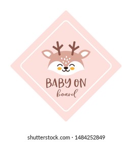 Cute baby on board vector sign