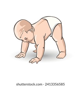 Cute baby on white background