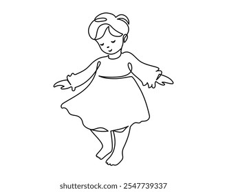 Bebé lindo en un dibujo de línea continua. Logo para agencia de alquiler de vientres y folleto de embarazo en estilo lineal simple. Trazo editable. Ilustración vectorial Doodle oneline