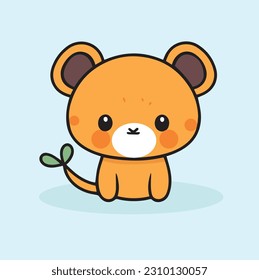 cute baby orange giraffe sitting