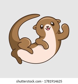 Cute Baby Otter cartoon design vector