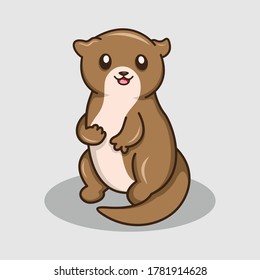 Cute Baby Otter cartoon design vector