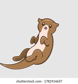 Cute Baby Otter cartoon design vector