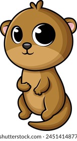 Cute baby otter vector illustration