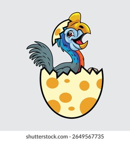 Bonito bebê Oviraptor Dinossauro isolado ilustração de desenho animado com fundo claro
