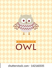 cute baby owl poster